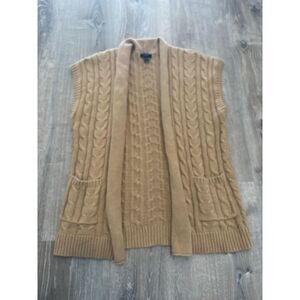 Chaps Denim Women's Openfront Cable Knit Cardigan‎ Sweater Cotton XL